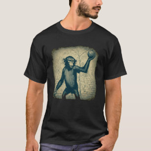 Camiseta O macaco com a maçã idiota da humanidade