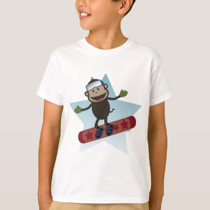 Camiseta O macaco do Snowboard caçoa o T