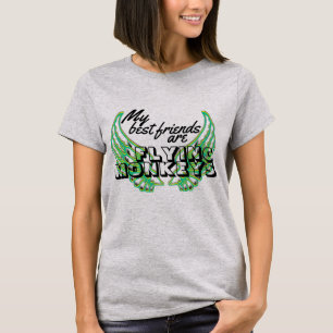 Camiseta O macaco do vôo voa a tipografia cómico
