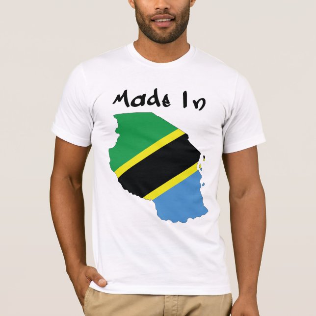 Camiseta O Made_In_Tanzania dos homens (Frente)