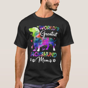 Camiseta O maior Dachshund colorido do mundo das mulheres