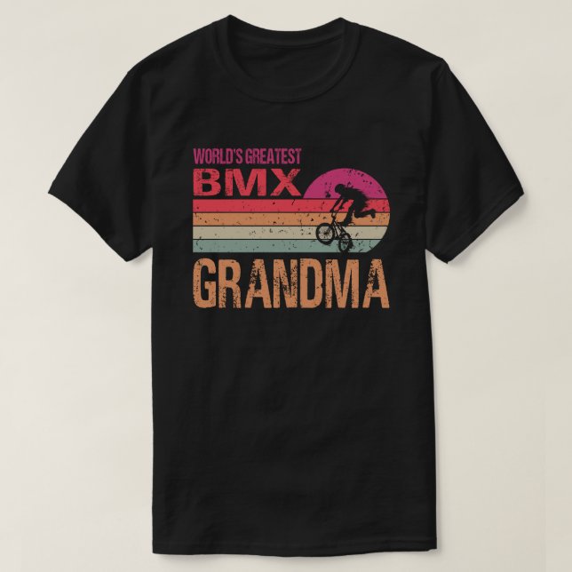 Camiseta O maior Dia de os pais de vovó Bmx do mundo (Frente do Design)