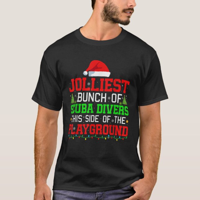 Camiseta O Maior Monte De Divers Scuba Do Playground Xmas (Frente)