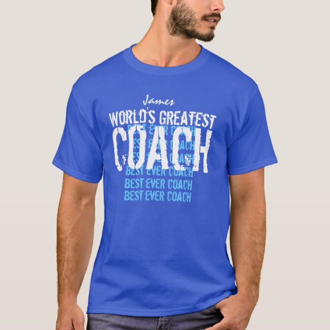Camiseta O maior nome personalizado do mundo COACH (Frente)