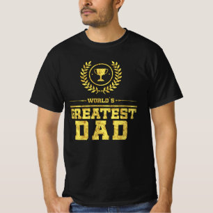 Camiseta O maior PAI Dourado Troféu Padre do Mundo Ideia Do