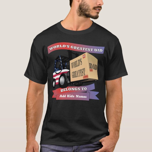 Camiseta O maior Pai personalizado dos EUA Forkelevador (Frente)