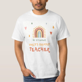 Camiseta O maior professor do mundo doado a Boho Rainbow