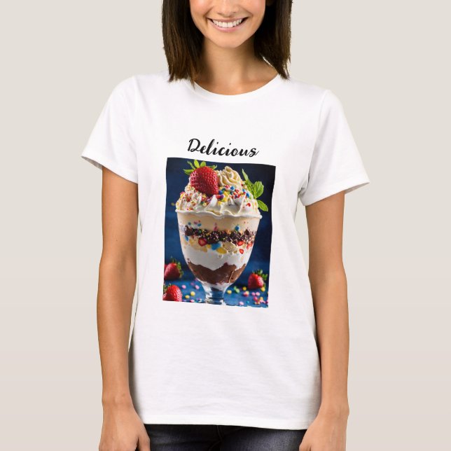 Camiseta O mais delicioso Sorvete Sundae Nunca T-Shirt (Frente)