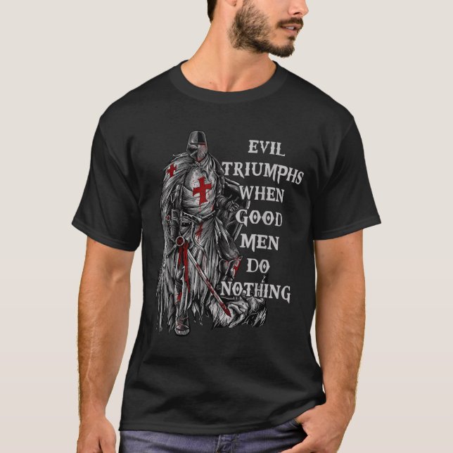 Camiseta O Mal Triunfa Quando o Bem Nada Design (Frente)