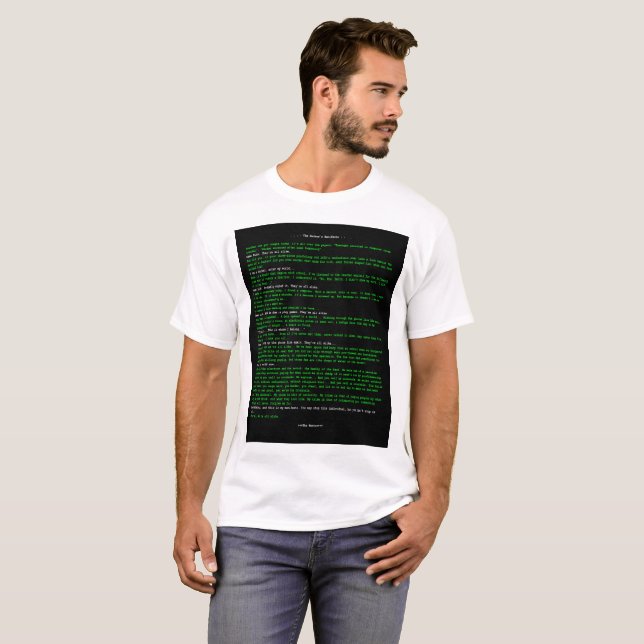 Camiseta O Manifesto do Hacker (Frente Completa)
