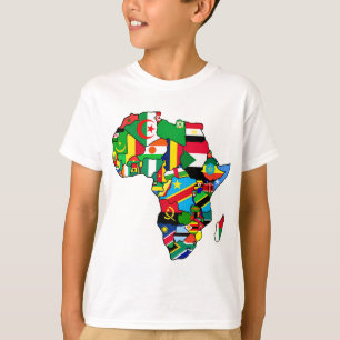 Camiseta O mapa africano de bandeiras de África dentro do