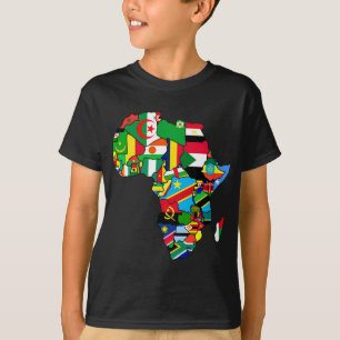 Camiseta O mapa africano de bandeiras de África dentro do