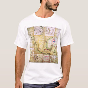 Camiseta O mapa da rota seguiu por Hernando Cortes