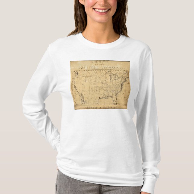 Camiseta O mapa das crianças dos Estados Unidos (Frente)