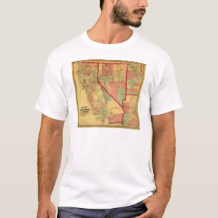 Camiseta O mapa de Bancroft de Califórnia, Nevada, Utá