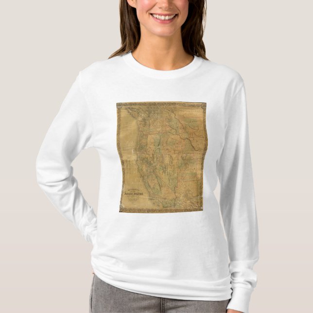 Camiseta O mapa de Bancroft dos estados pacíficos (Frente)