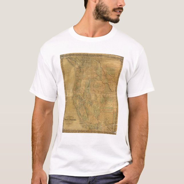 Camiseta O mapa de Bancroft dos estados pacíficos (Frente)