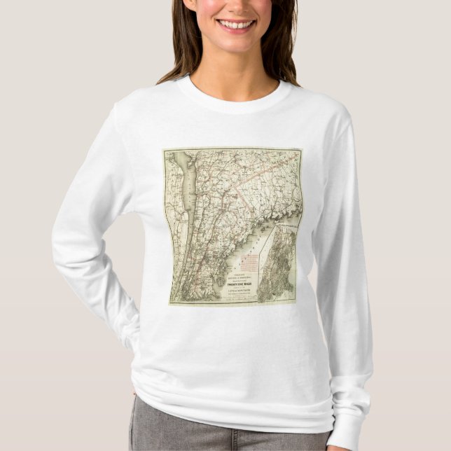 Camiseta O mapa de condução e de roda de Colton dos E.U. 2 (Frente)