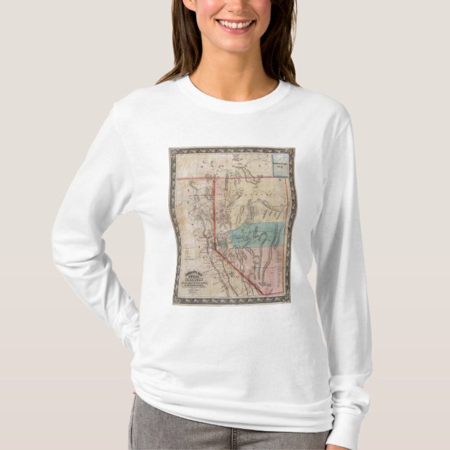 Camiseta O mapa de DeGroot do território de Nevada (Frente)