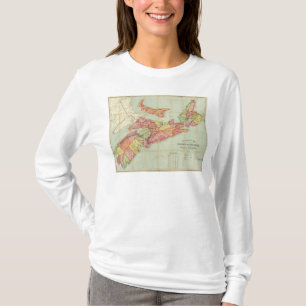 Camiseta O mapa de Mackinlay da província de Nova Escócia 4