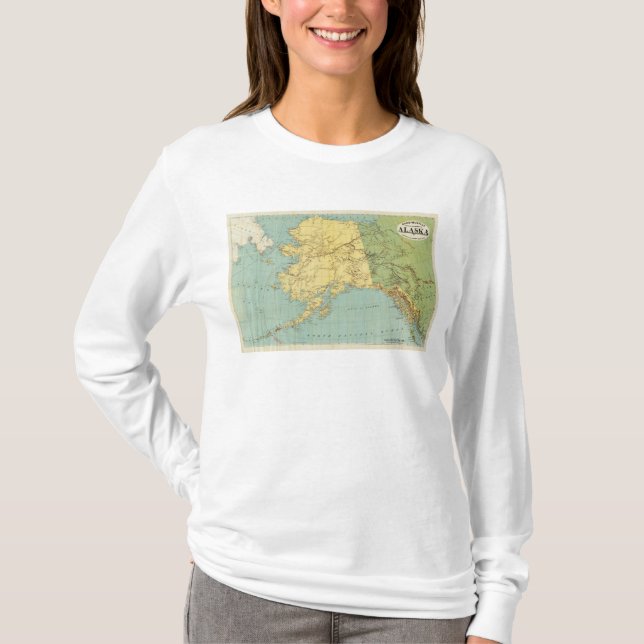 Camiseta O mapa de McNally da margem de Alaska (Frente)