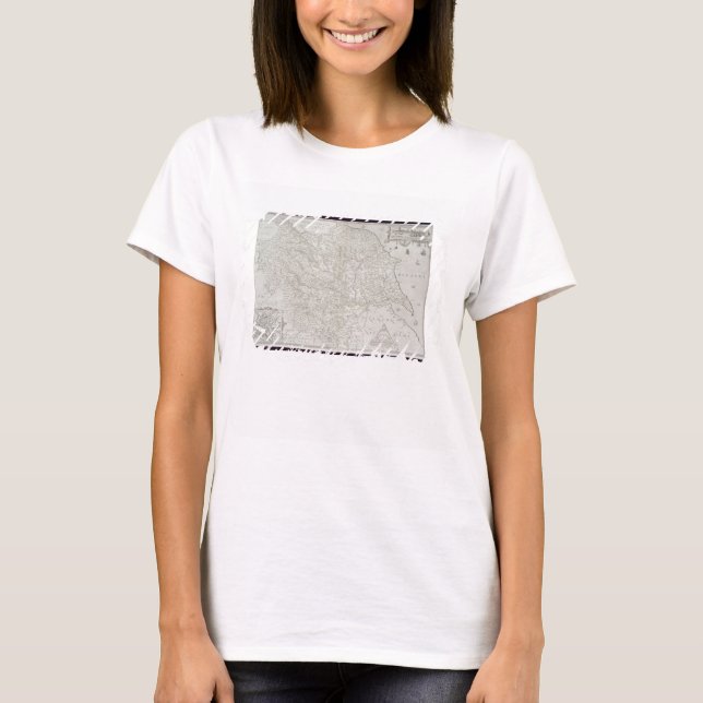 Camiseta O mapa de Yorkshire, gravado pela Web de William, (Frente)