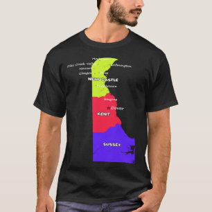 Camiseta O mapa do condado de Delaware nos EUA delimita gra