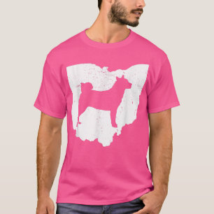Camiseta O mapa do dono do cachorro Akita amante de ohio