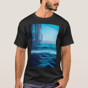 Camiseta O Mar Do Oceano Acenou Em Cidade.