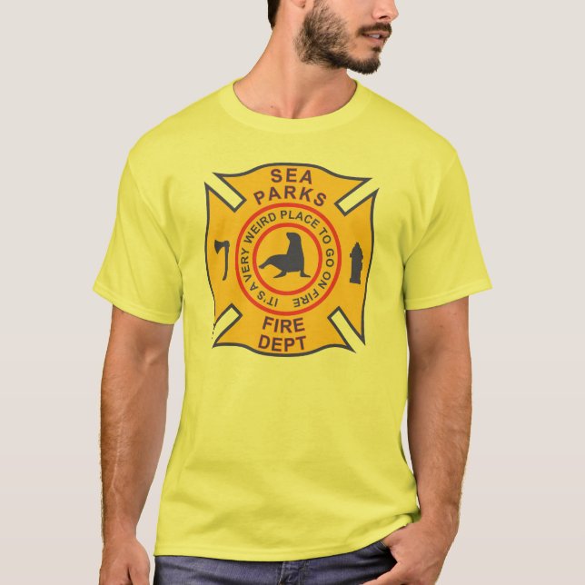 Camiseta O mar estaciona o departamento dos bombeiros (Frente)