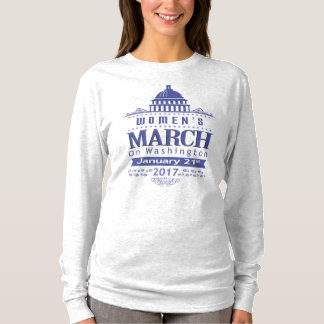 Camiseta O março de milhão mulheres no cinza azul de
