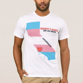 Camiseta O março SLO das mulheres - bandeira do orgulho do