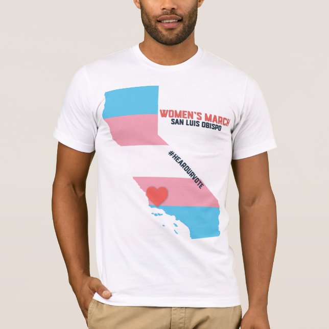 Camiseta O março SLO das mulheres - bandeira do orgulho do (Frente)