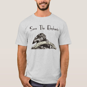 Camiseta O marfim é para elefantes - proiba o comércio do