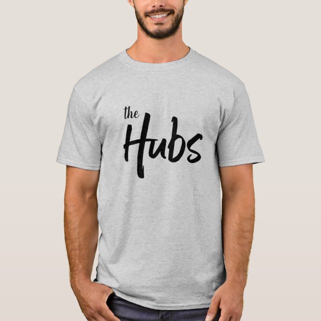 Camiseta O Marido Engraçado Da Tipografia Do Escovo Hubs (Frente)