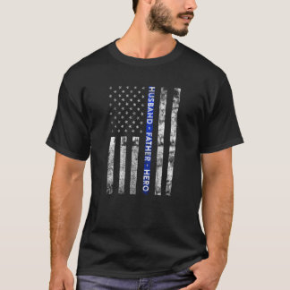 Camiseta O marido, pai, bandeira americana do herói dilui