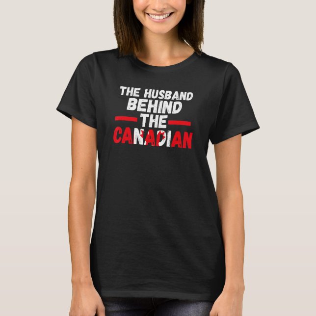 Camiseta o marido por trás das raízes canadenses (Frente)
