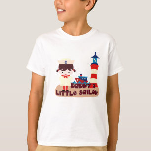 Camiseta O Marinheiro pequeno do pai (menina triguenha)