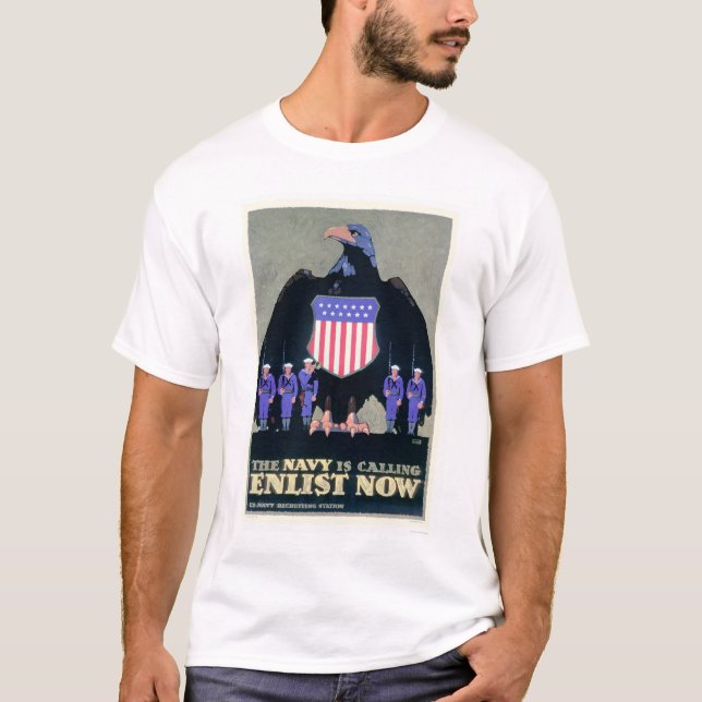 Camiseta O marinho está chamando - recrute agora (US02291A) (Frente)