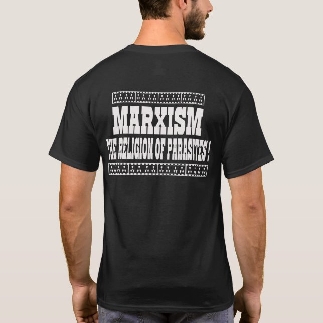 CAMISETA O MARXISMO É A RELIGIÃO DOS PARASITAS (Verso)