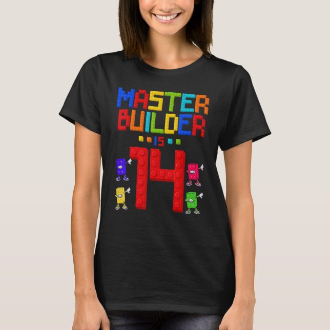 Camiseta O Master Builder é o antigo 14 de prédio de 14 ano (Frente)