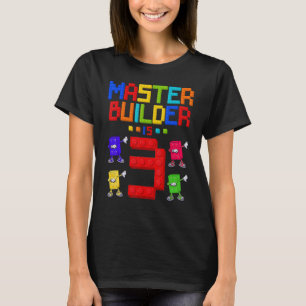 Camiseta O Master Builder tem 3 anos de aniversário de 3 an
