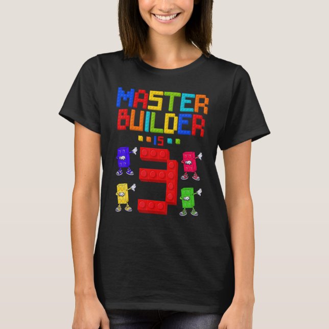 Camiseta O Master Builder tem 3 anos de aniversário de 3 an (Frente)