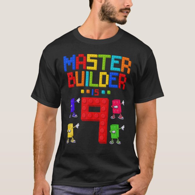 Camiseta O Master Builder tem 9 anos no edifício 9 no anive (Frente)