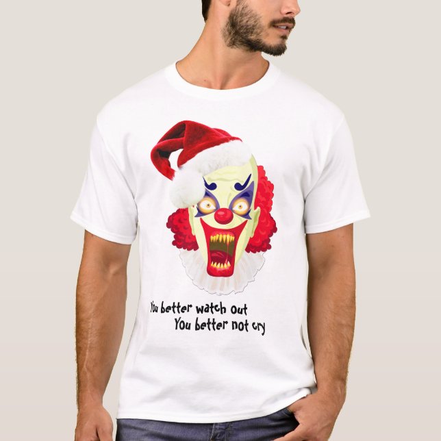 Camiseta o mau clowns tshirt mau do papai noel (Frente)