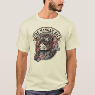 Camiseta O Mecânico de Aviação Rato do Hangar