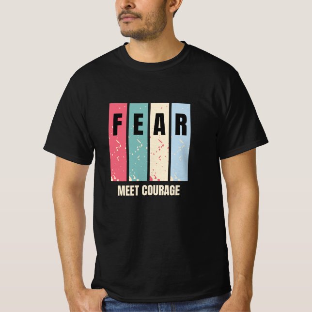Camiseta o medo é coragem nos esportes (Frente)