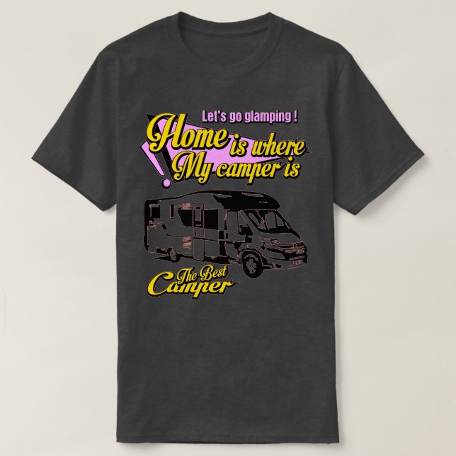 Camiseta O melhor acampamento a brilhar 1 (Frente do Design)