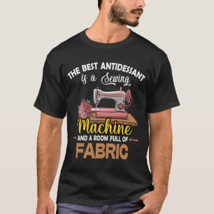 Camiseta O melhor antidepressivo é uma máquina de costura e