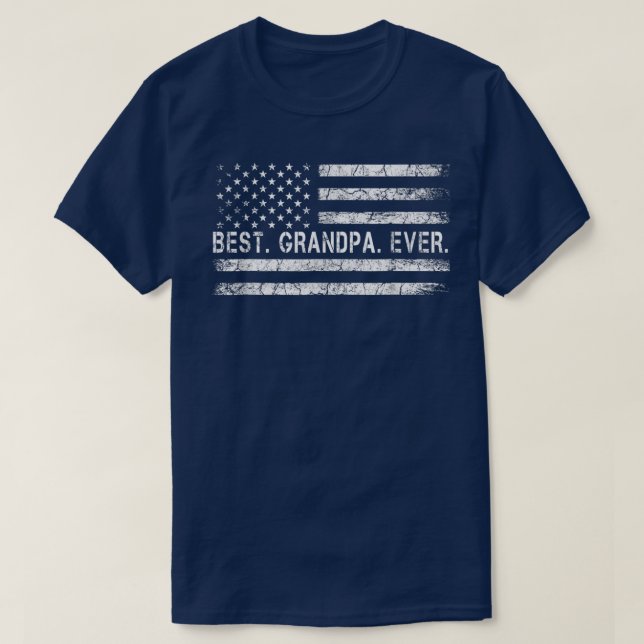 Camiseta O melhor avô de sempre com o American Fl (Frente do Design)